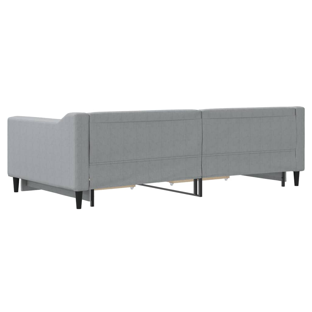 Divano Letto Estraibile Cassetti Grigio Chiaro 100x200 Tessuto - homemem39