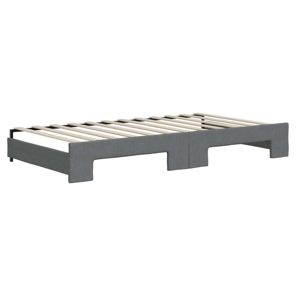 Divano Letto Estraibile Cassetti Grigio Scuro 100x200cm Tessuto - homemem39