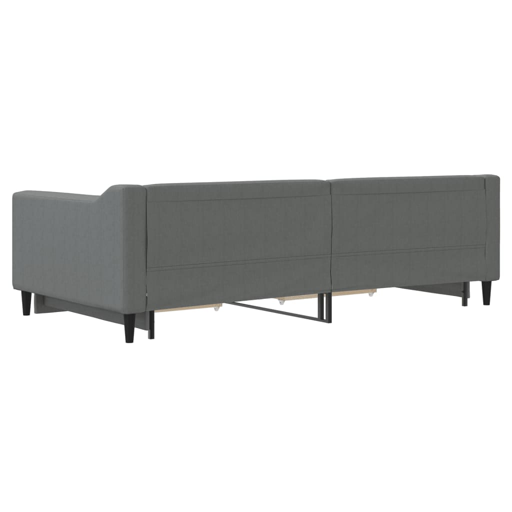 Divano Letto Estraibile Cassetti Grigio Scuro 100x200cm Tessuto - homemem39