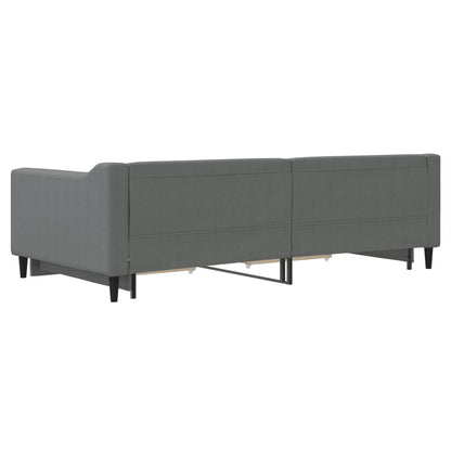 Divano Letto Estraibile Cassetti Grigio Scuro 100x200cm Tessuto - homemem39