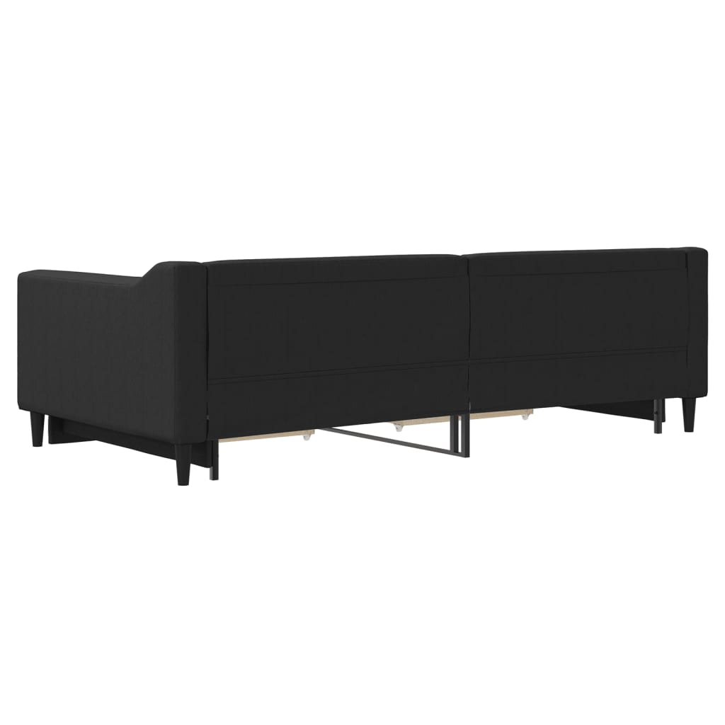 Divano Letto Estraibile con Cassetti Nero 100x200 cm in Tessuto - homemem39