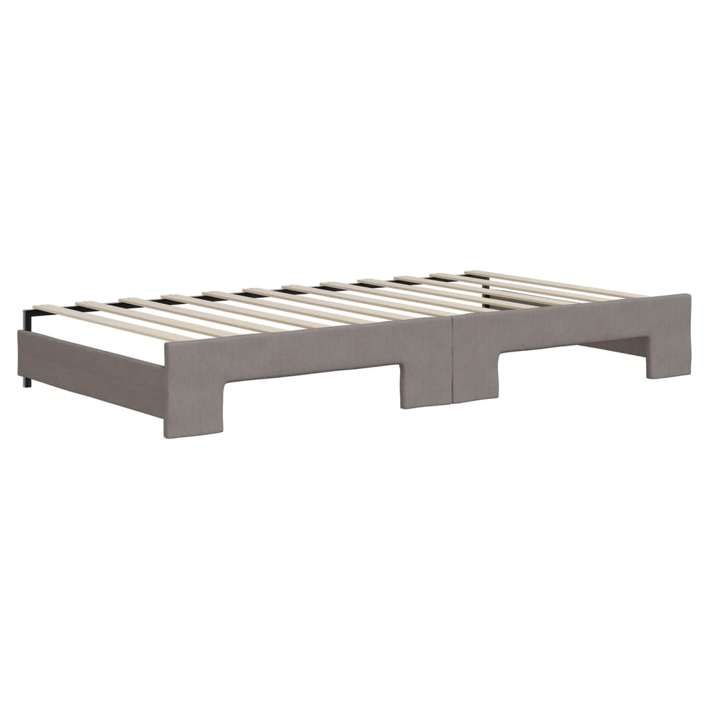 Divano Letto Estraibile con Cassetti Tortora 100x200 cm Tessuto | homemem39