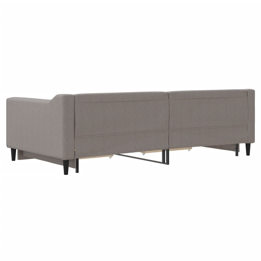 Divano Letto Estraibile con Cassetti Tortora 100x200 cm Tessuto | homemem39