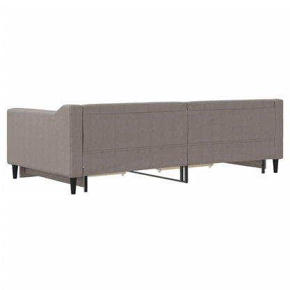 Divano Letto Estraibile con Cassetti Tortora 100x200 cm Tessuto | homemem39