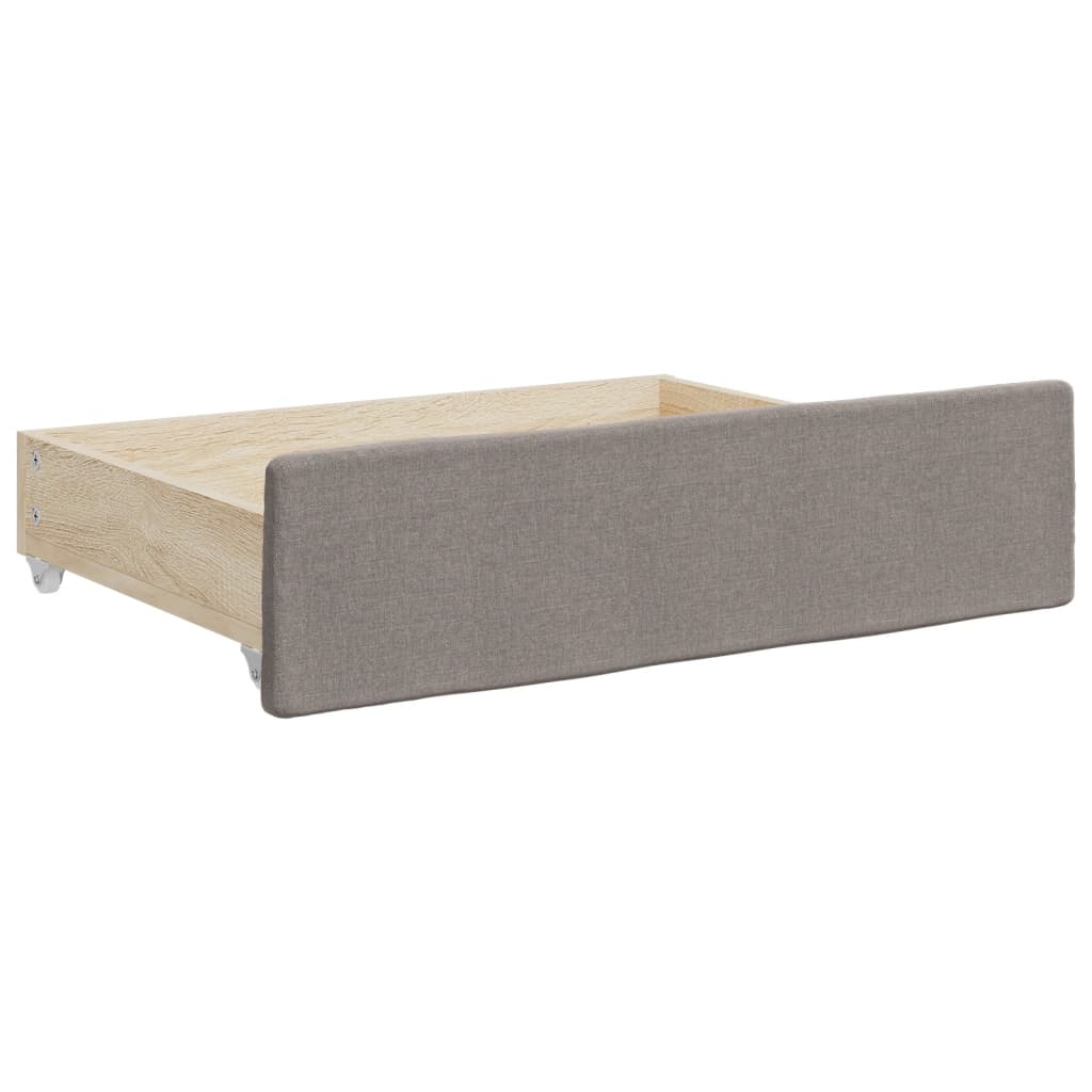 Divano Letto Estraibile con Cassetti Tortora 100x200 cm Tessuto | homemem39