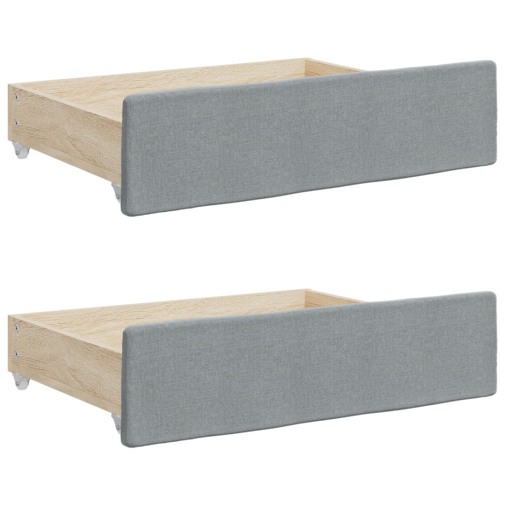 Divano Letto Estraibile Cassetti Grigio Chiaro 90x190cm Tessuto | homemem39