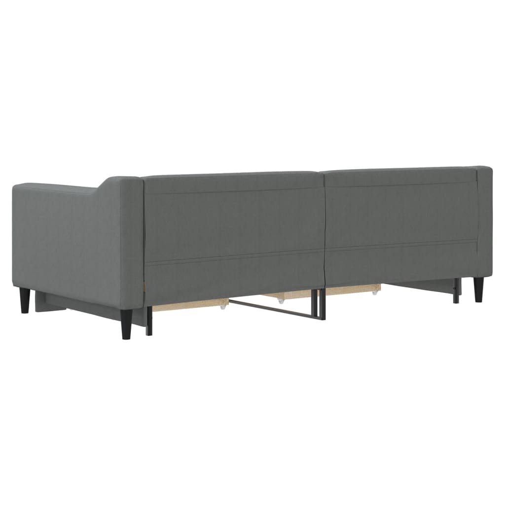 Divano Letto Estraibile Cassetti Grigio Scuro 90x190cm Tessuto - homemem39