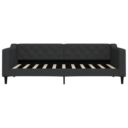 Divano Letto Estraibile con Cassetti Nero 90x190 cm in Tessuto | homemem39