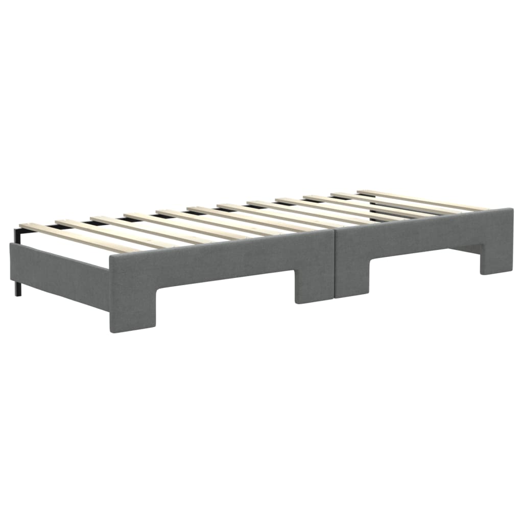 Divano Letto Estraibile Cassetti Grigio Scuro 80x200cm Tessuto - homemem39