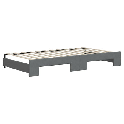 Divano Letto Estraibile Cassetti Grigio Scuro 100x200cm Tessuto - homemem39