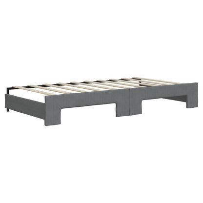 Divano Letto Estraibile Cassetti Grigio Scuro 90x190cm Tessuto - homemem39