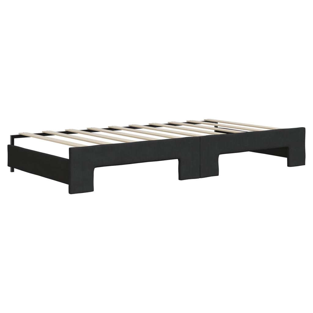 Divano Letto Estraibile con Cassetti Nero 90x190 cm in Tessuto - homemem39