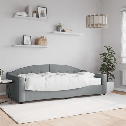 Divano Letto con Materasso Grigio Chiaro 90x200 cm in Tessuto - homemem39