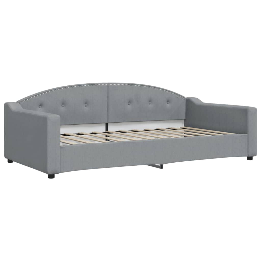 Divano Letto con Materasso Grigio Chiaro 100x200 cm in Tessuto - homemem39