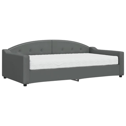 Divano Letto con Materasso Grigio Scuro 100x200 cm in Tessuto | homemem39