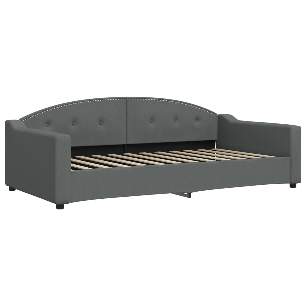 Divano Letto con Materasso Grigio Scuro 100x200 cm in Tessuto | homemem39