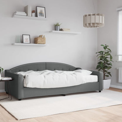Divano Letto con Materasso Grigio Scuro 100x200 cm in Tessuto | homemem39