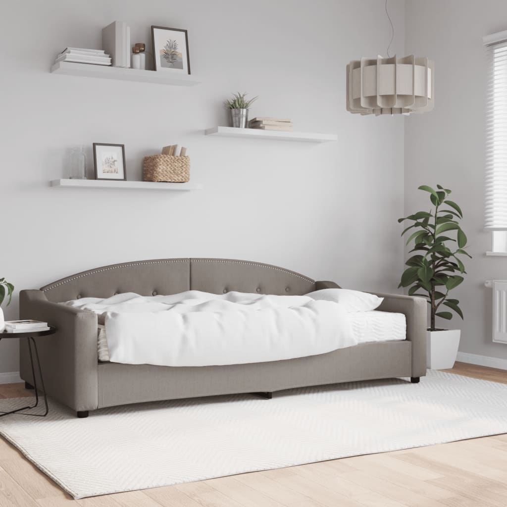 Divano Letto con Materasso Tortora 100x200 cm in Tessuto | homemem39