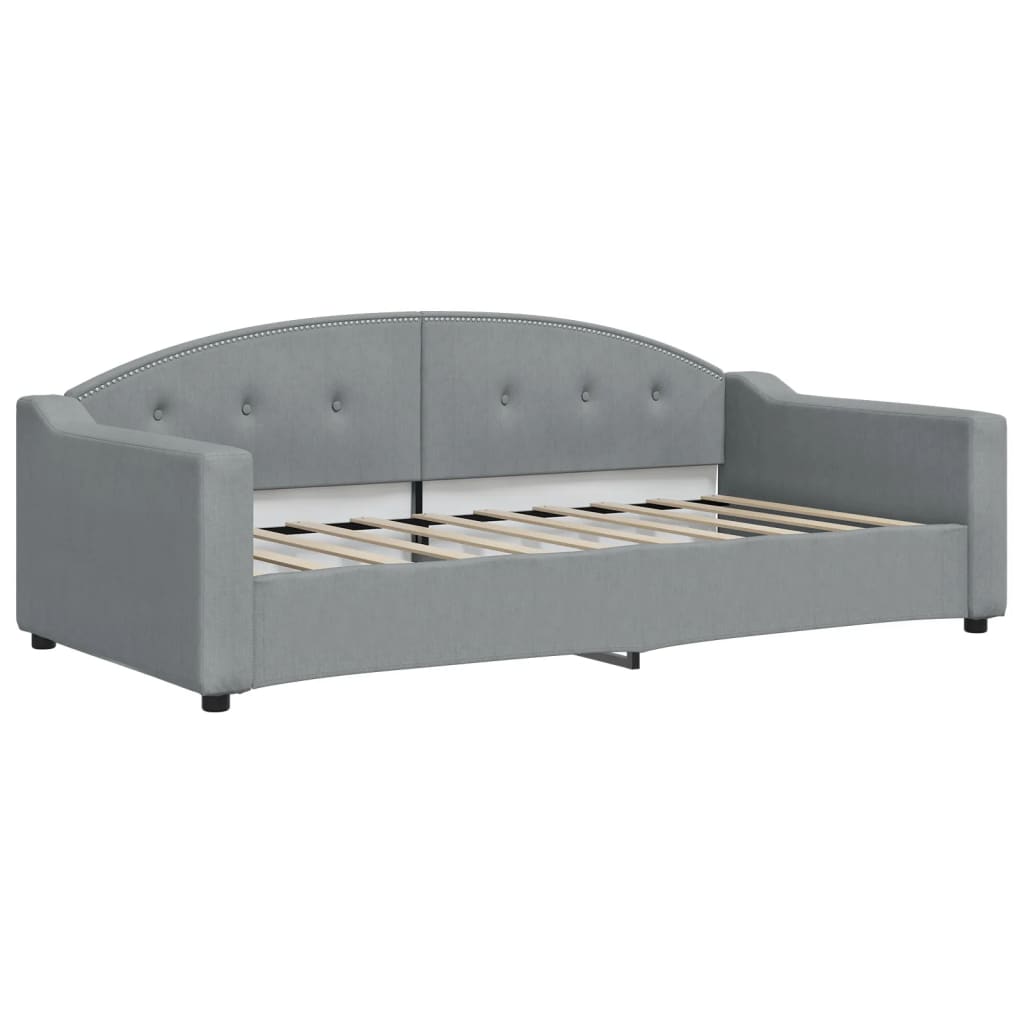 Divano Letto con Materasso Grigio Chiaro 90x190 cm in Tessuto | homemem39