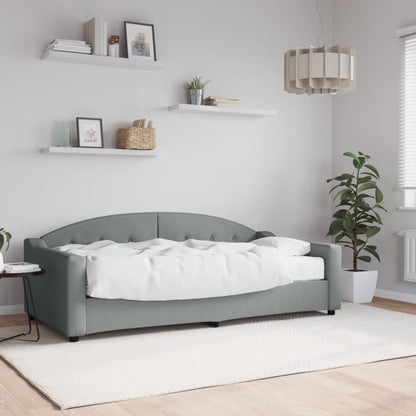 Divano Letto con Materasso Grigio Chiaro 90x190 cm in Tessuto | homemem39