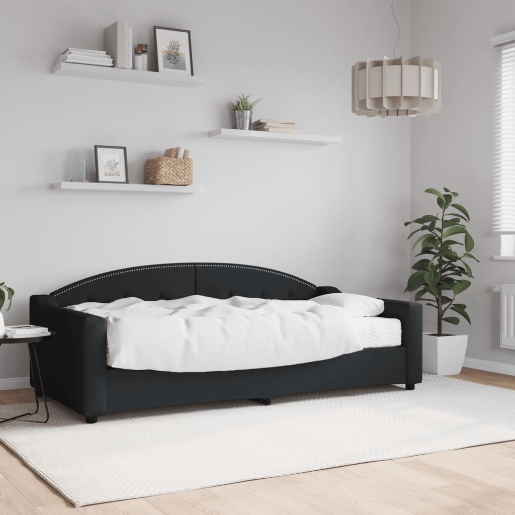Divano Letto con Materasso Nero 90x190 cm in Tessuto - homemem39