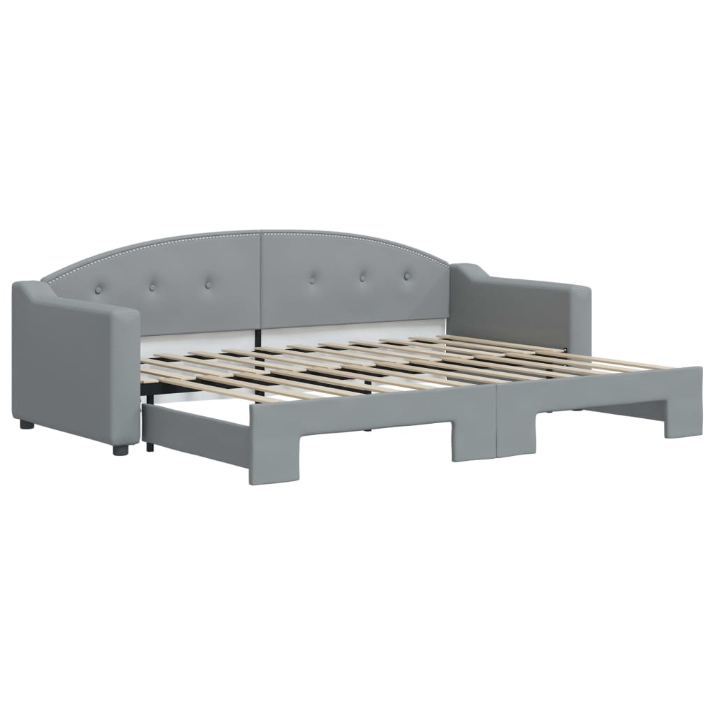 Divano Letto con Letto Estraibile Grigio Chiaro 80x200 Tessuto - homemem39