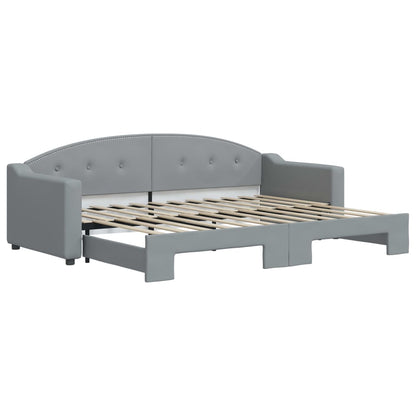 Divano Letto con Letto Estraibile Grigio Chiaro 80x200 Tessuto - homemem39