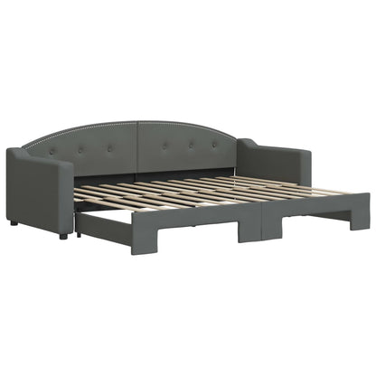 Divano Letto con Letto Estraibile Grigio Scuro 80x200 Tessuto | homemem39