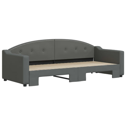 Divano Letto con Letto Estraibile Grigio Scuro 80x200 Tessuto | homemem39