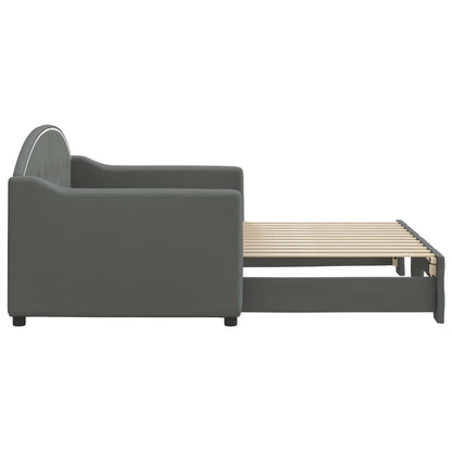 Divano Letto con Letto Estraibile Grigio Scuro 80x200 Tessuto