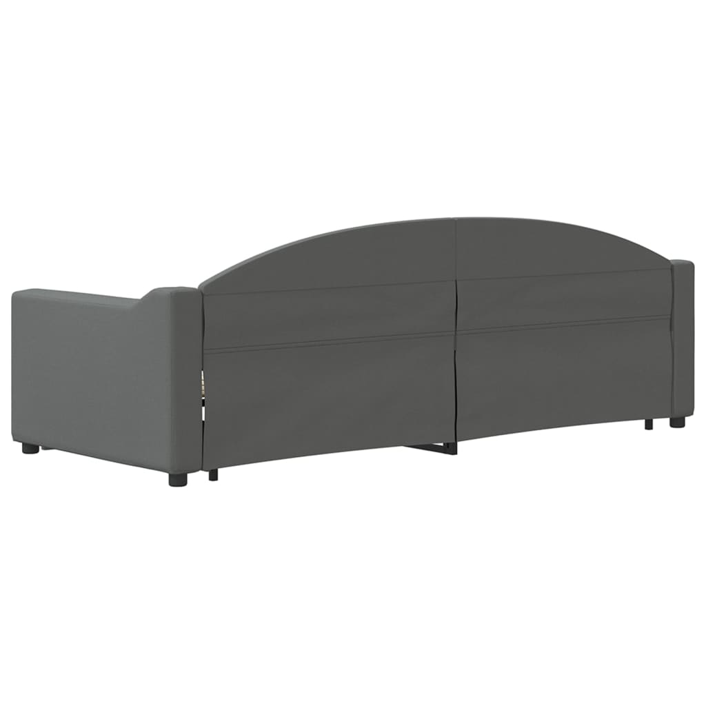 Divano Letto con Letto Estraibile Grigio Scuro 80x200 Tessuto