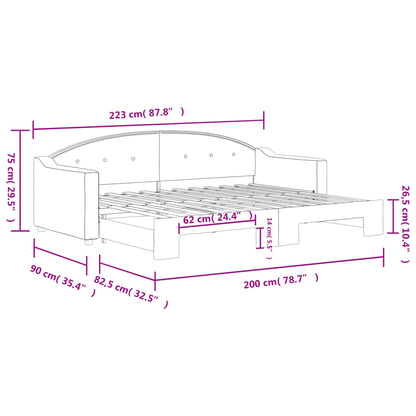 Divano Letto con Letto Estraibile Grigio Scuro 80x200 Tessuto | homemem39
