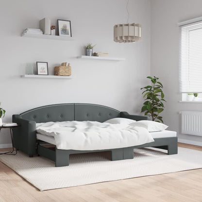 Divano Letto con Letto Estraibile Grigio Scuro 80x200 Tessuto | homemem39