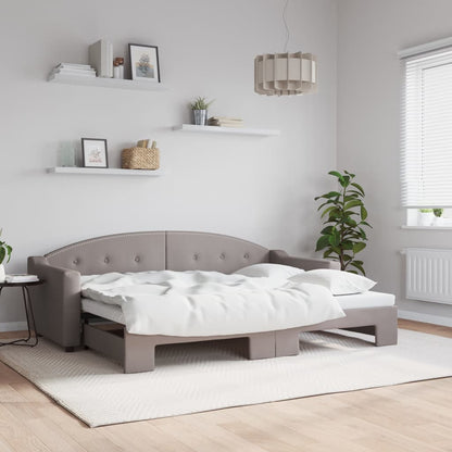 Divano Letto con Letto Estraibile Tortora 80x200 cm Tessuto | homemem39