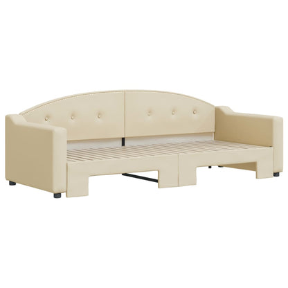 Divano Letto con Letto Estraibile Crema 80x200 cm Tessuto - homemem39