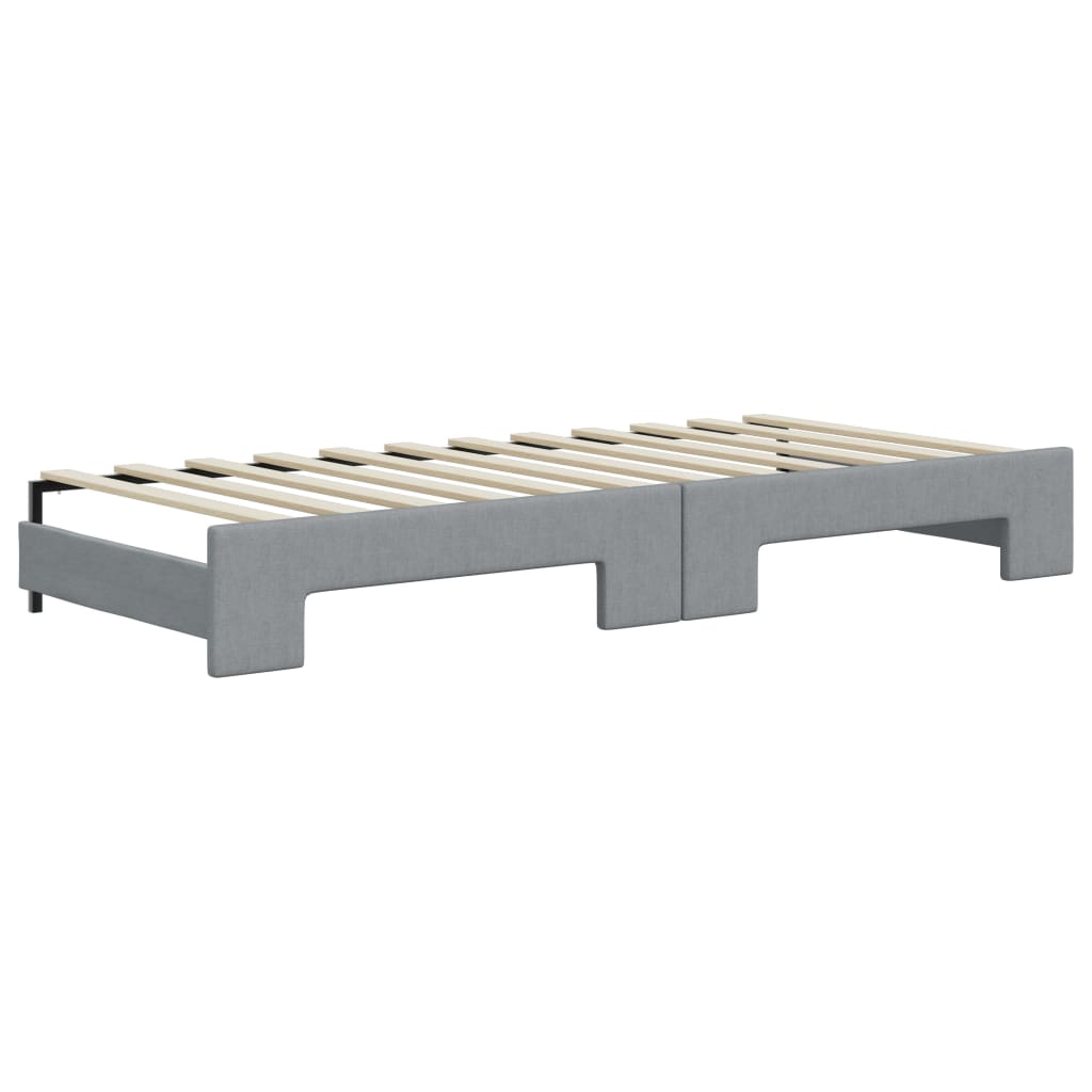 Divano Letto con Letto Estraibile Grigio Chiaro 90x200 Tessuto - homemem39