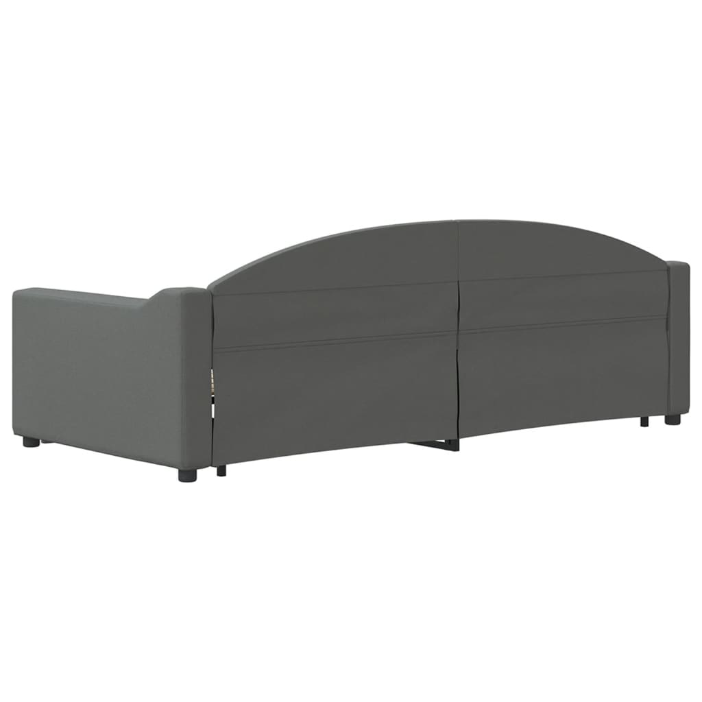 Divano Letto con Letto Estraibile Grigio Scuro 90x200cm Tessuto