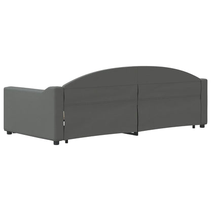 Divano Letto con Letto Estraibile Grigio Scuro 90x200cm Tessuto