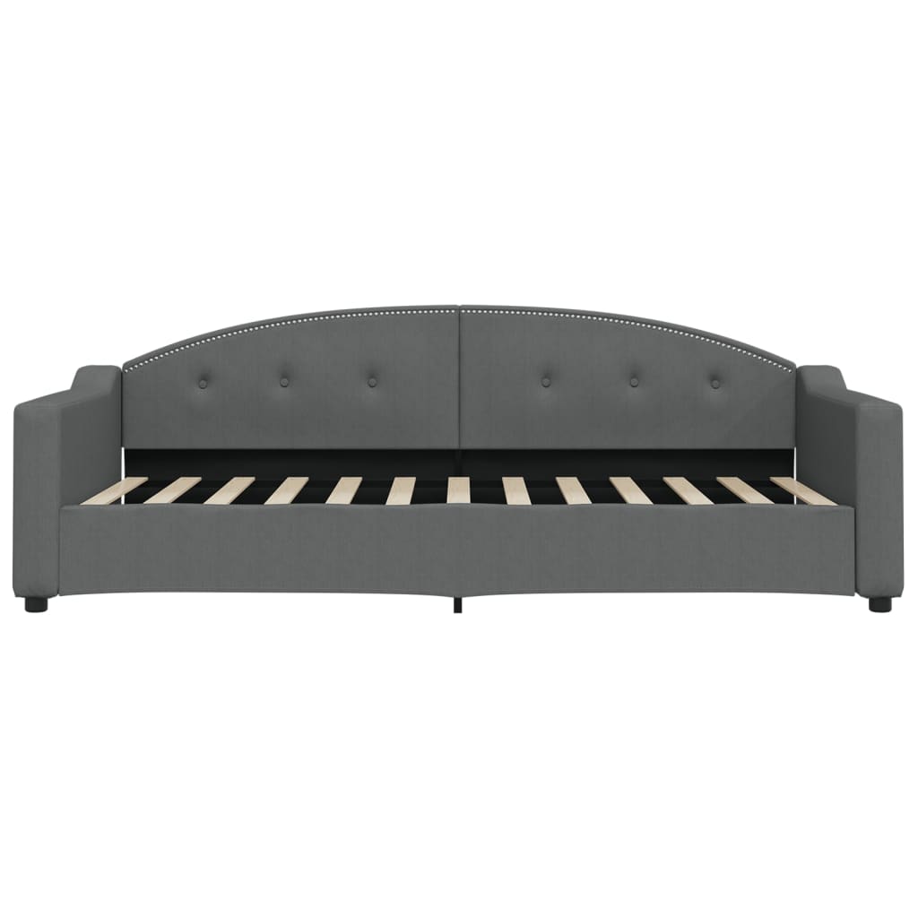 Divano Letto con Letto Estraibile Grigio Scuro 90x200cm Tessuto