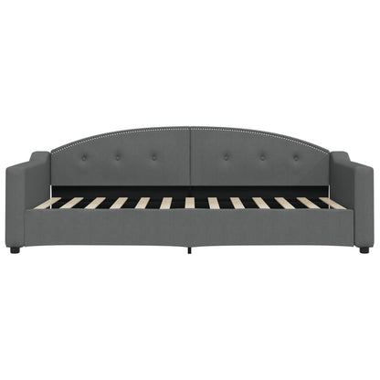 Divano Letto con Letto Estraibile Grigio Scuro 90x200cm Tessuto
