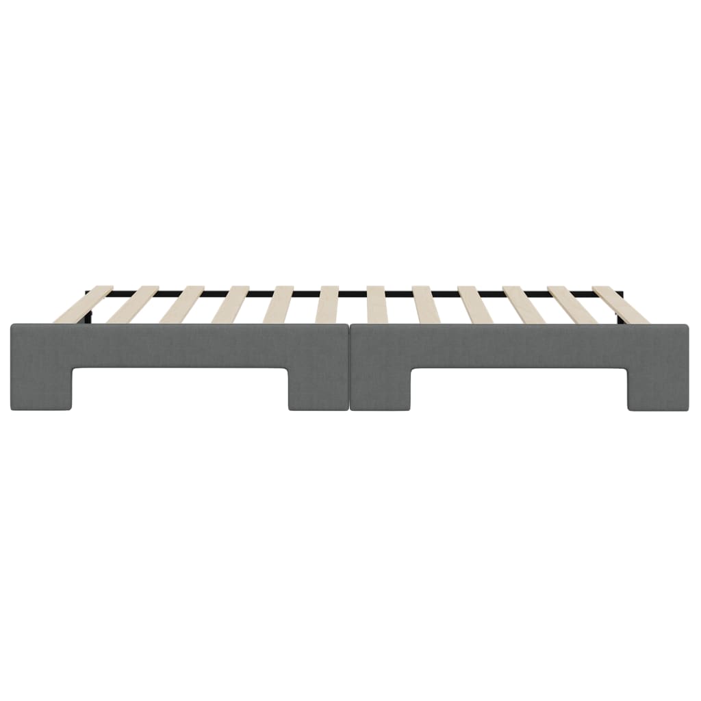 Divano Letto con Letto Estraibile Grigio Scuro 90x200cm Tessuto