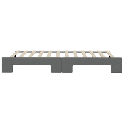 Divano Letto con Letto Estraibile Grigio Scuro 90x200cm Tessuto