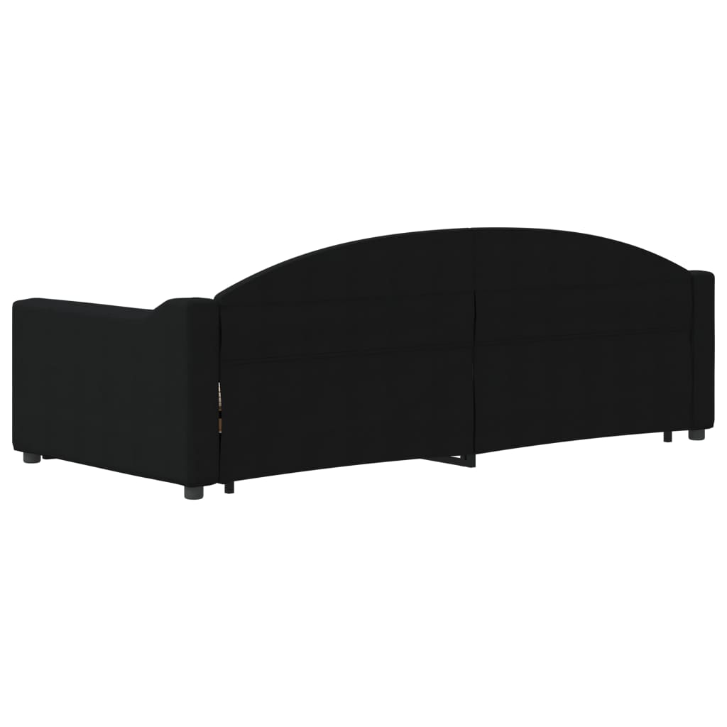 Divano Letto con Letto Estraibile Nero 90x200 cm in Tessuto | homemem39