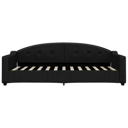 Divano Letto con Letto Estraibile Nero 90x200 cm in Tessuto