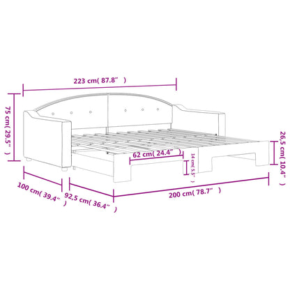 Divano Letto con Letto Estraibile Nero 90x200 cm in Tessuto | homemem39