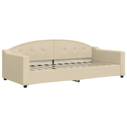 Divano Letto con Letto Estraibile Crema 90x200 cm in Tessuto | homemem39