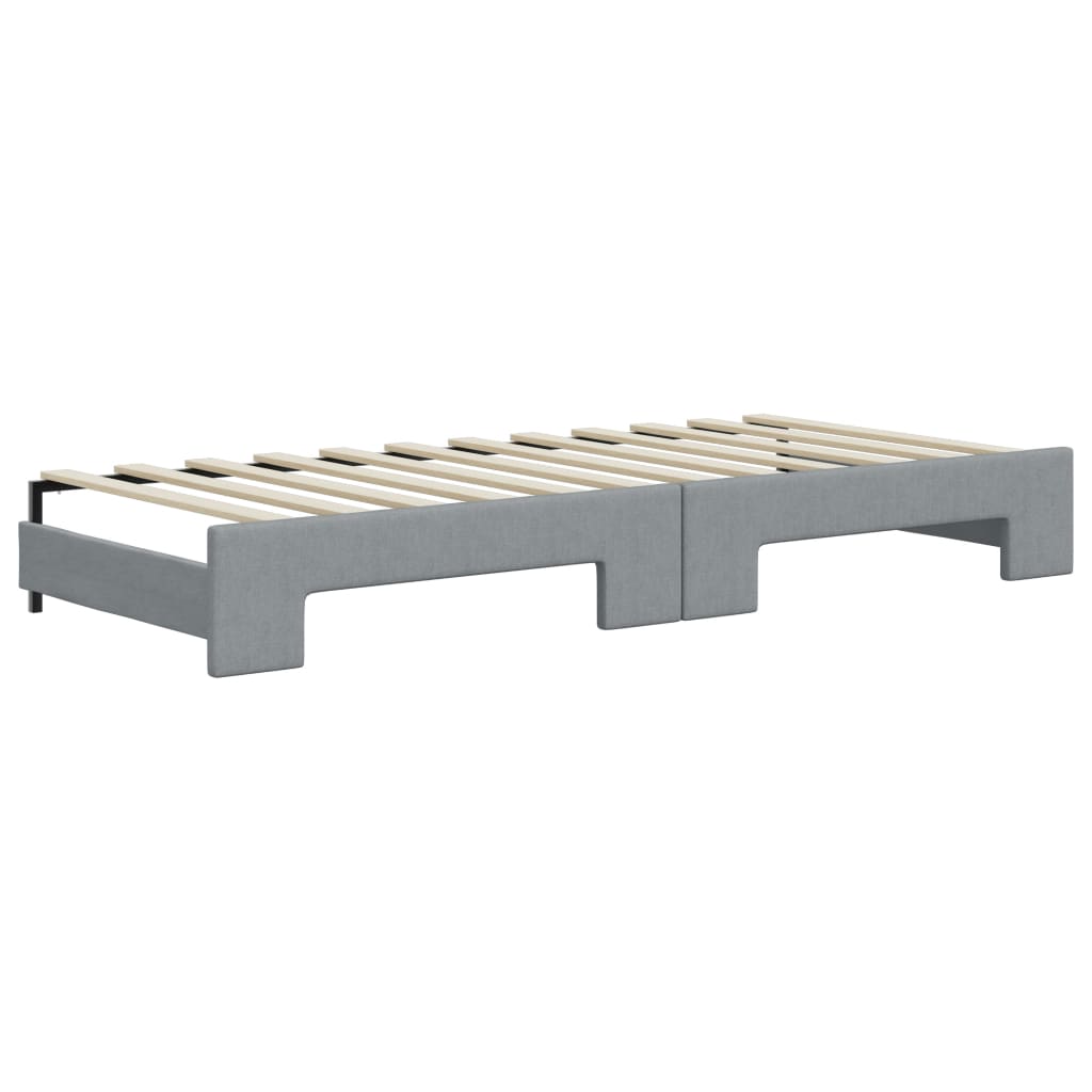 Divano Letto con Letto Estraibile Grigio Chiaro 100x200 Tessuto - homemem39