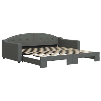 Divano Letto con Letto Estraibile Grigio Scuro 100x200 Tessuto | homemem39