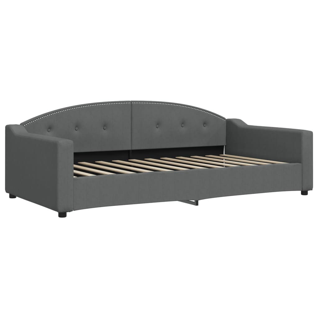 Divano Letto con Letto Estraibile Grigio Scuro 100x200 Tessuto | homemem39