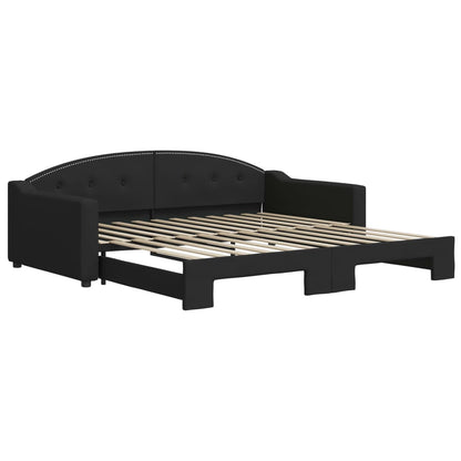 Divano Letto con Letto Estraibile Nero 100x200 cm in Tessuto - homemem39